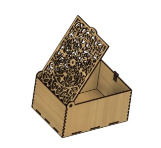 Lazer Kesim Ahşap Kutu Kapaklı 200x150x100 Ücretsiz Vektör Çizimi