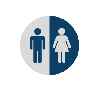 Ahşap - Pleksi Lazer Kesim Bay Bayan WC Logosu