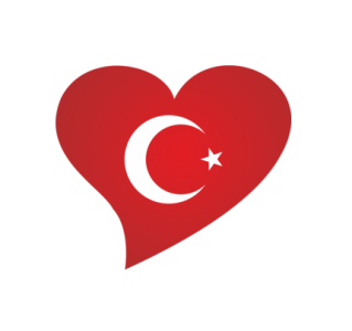 Kalp Temalı Türk Bayrağı Logosu