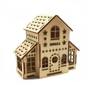 Ahşap Noel Evi Lazer Kesim Çizim Dosyaları