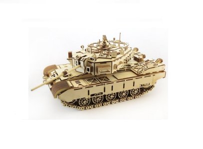 Lazer Kesim Askeri Tank 3D Ahşap Model Vektör Çizimi