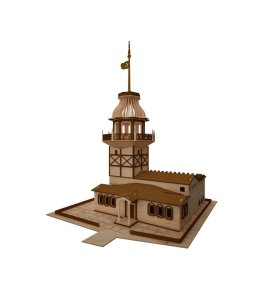 Kız Kulesi 3D Ahşap Model Lazer Kesim Dosyası